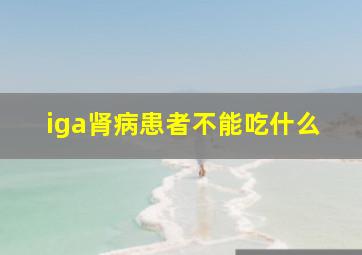 iga肾病患者不能吃什么