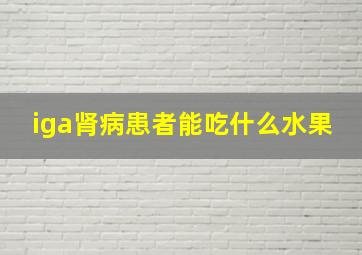 iga肾病患者能吃什么水果