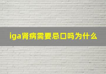 iga肾病需要忌口吗为什么