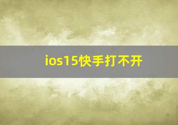 ios15快手打不开