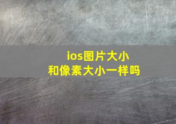 ios图片大小和像素大小一样吗