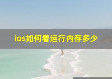 ios如何看运行内存多少