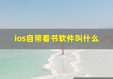 ios自带看书软件叫什么