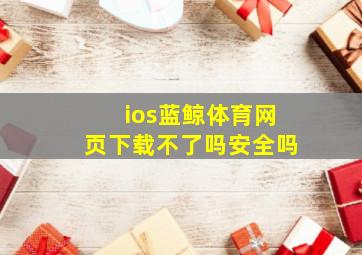 ios蓝鲸体育网页下载不了吗安全吗