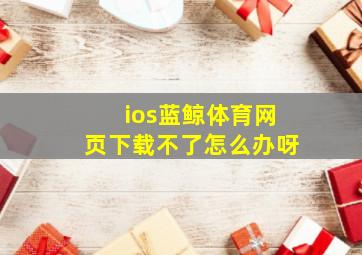 ios蓝鲸体育网页下载不了怎么办呀