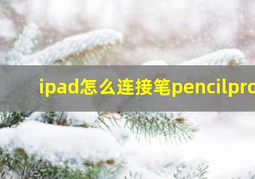 ipad怎么连接笔pencilpro