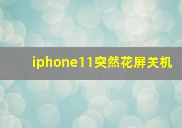 iphone11突然花屏关机