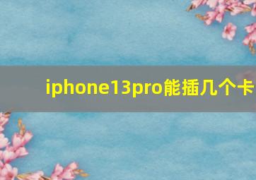 iphone13pro能插几个卡