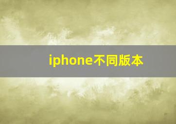 iphone不同版本