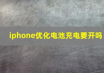 iphone优化电池充电要开吗