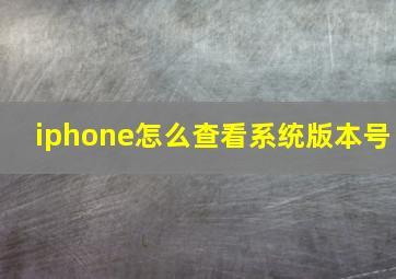 iphone怎么查看系统版本号