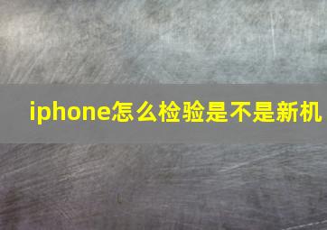 iphone怎么检验是不是新机