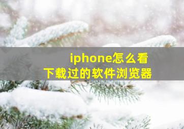 iphone怎么看下载过的软件浏览器