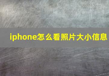 iphone怎么看照片大小信息