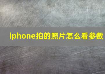 iphone拍的照片怎么看参数