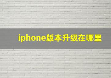 iphone版本升级在哪里