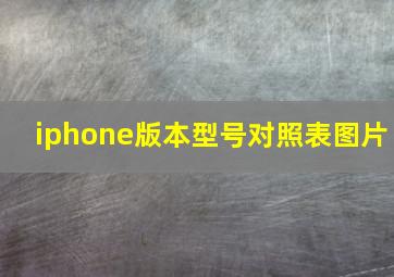 iphone版本型号对照表图片