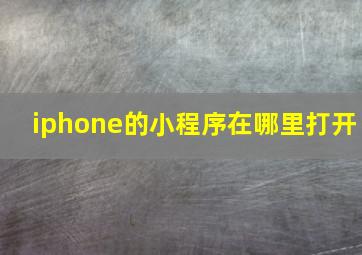 iphone的小程序在哪里打开