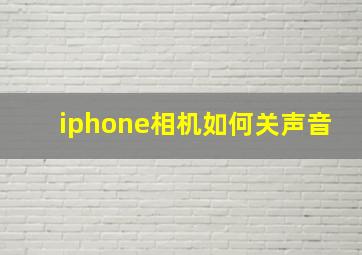 iphone相机如何关声音