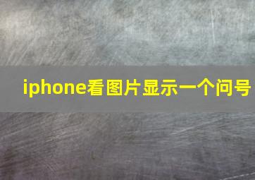 iphone看图片显示一个问号