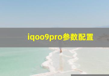 iqoo9pro参数配置