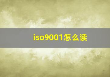 iso9001怎么读