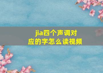 jia四个声调对应的字怎么读视频