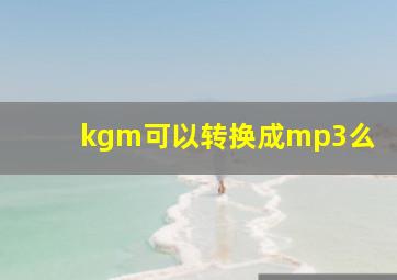 kgm可以转换成mp3么