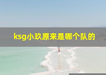 ksg小玖原来是哪个队的