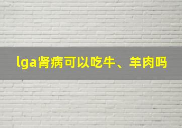 lga肾病可以吃牛、羊肉吗