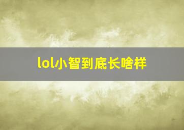 lol小智到底长啥样