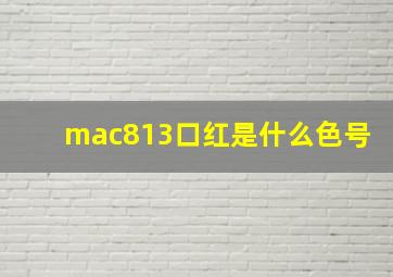 mac813口红是什么色号