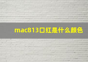 mac813口红是什么颜色