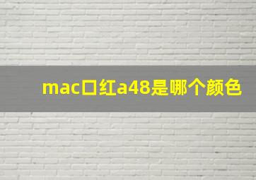 mac口红a48是哪个颜色