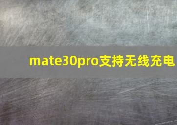 mate30pro支持无线充电