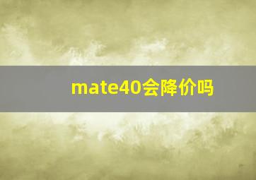 mate40会降价吗