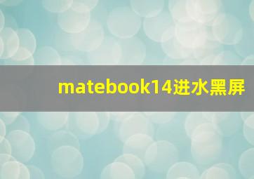 matebook14进水黑屏