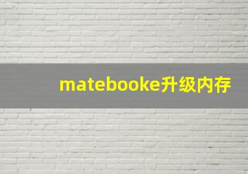 matebooke升级内存