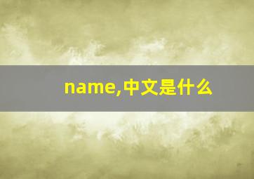 name,中文是什么