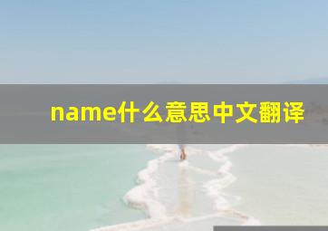 name什么意思中文翻译