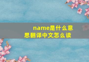 name是什么意思翻译中文怎么读