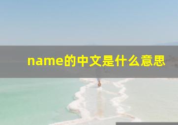 name的中文是什么意思