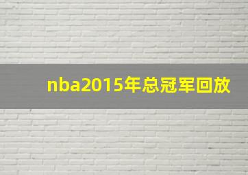 nba2015年总冠军回放