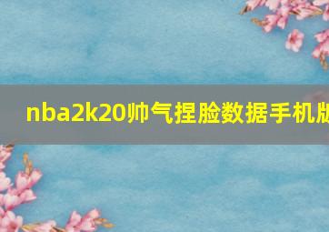 nba2k20帅气捏脸数据手机版