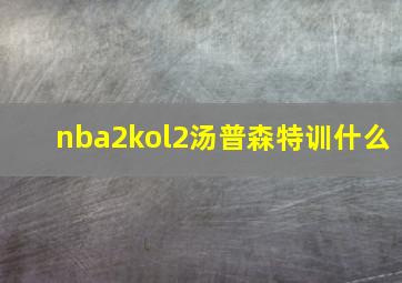 nba2kol2汤普森特训什么