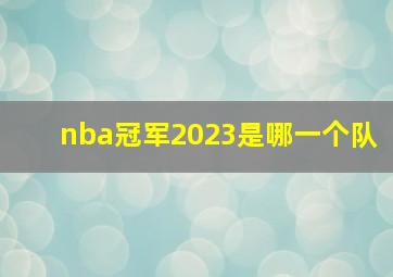 nba冠军2023是哪一个队