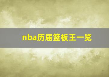 nba历届篮板王一览