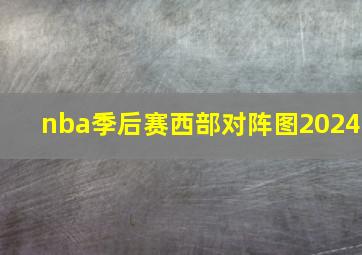 nba季后赛西部对阵图2024