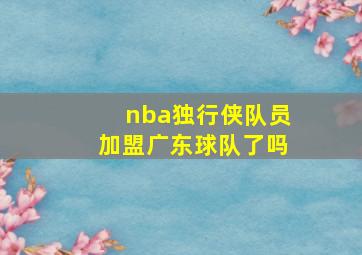 nba独行侠队员加盟广东球队了吗