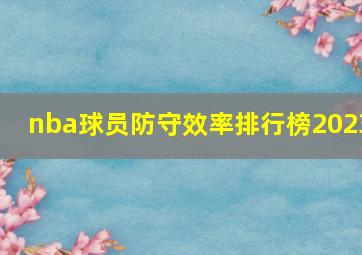 nba球员防守效率排行榜2023